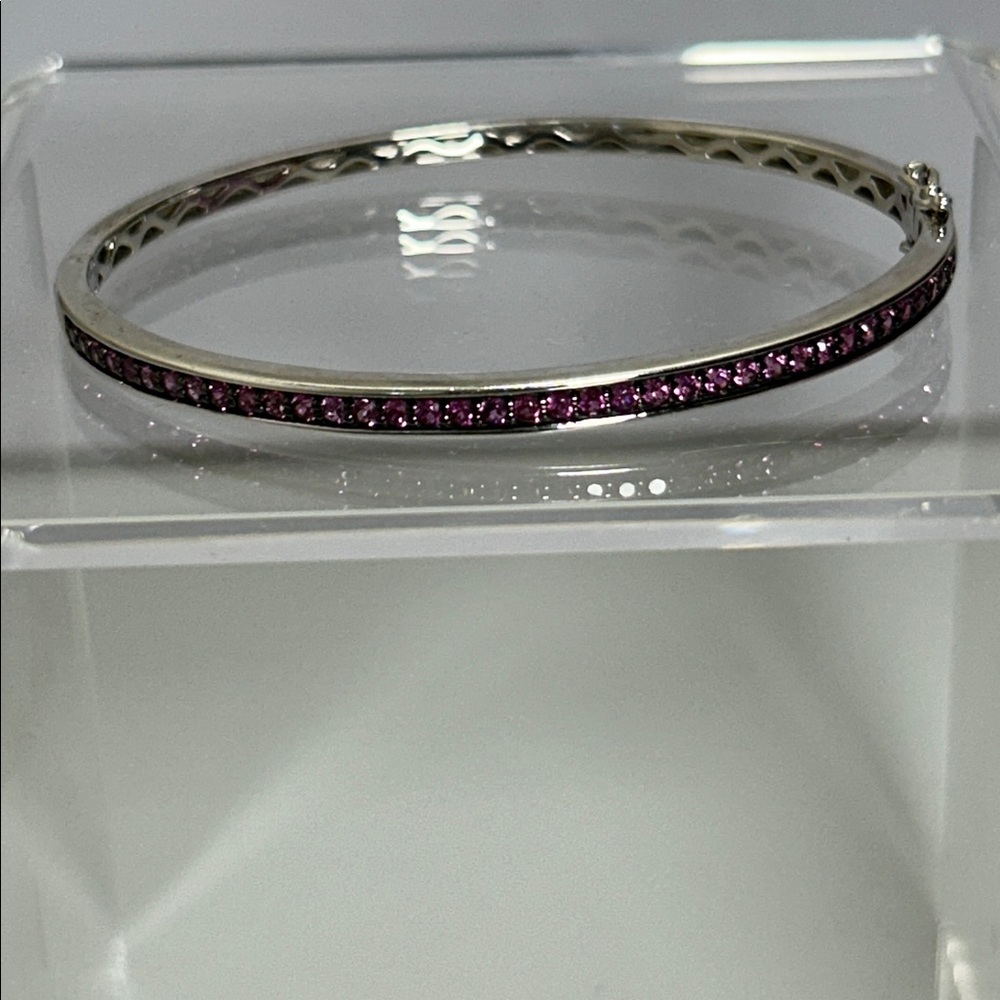 NWOT NYC 11 Modern Design Sterling Silver Rhodonite Garnet Gemstone Bracelet